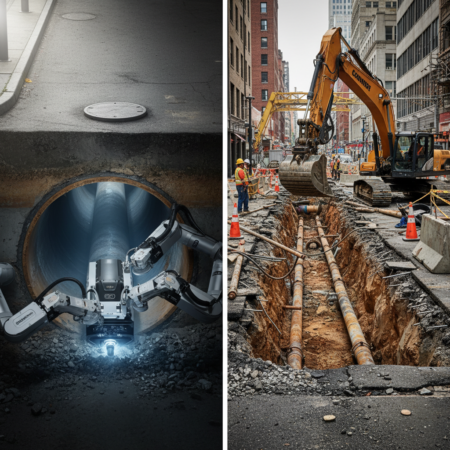 Fraisage robotisé vs terrassement classique : pourquoi choisir la réparation sans tranchée pour vos réseaux ?